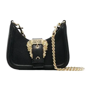 VERSACE JEANS COUTURE Polyester Polyurethane Resin Crossbody Bag, Shoulder Bag Women's Black