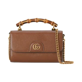GUCCI Diana Leather Small Square Bag Handbag Shoulder Bag Crossbody Bag Women's Brown