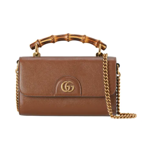 GUCCI Diana Leather Small Square Bag Handbag Shoulder Bag Crossbody Bag Women's Brown
