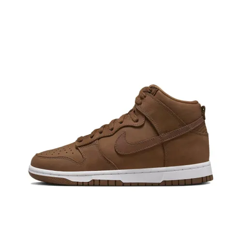 Nike Dunk High SURFACES Anti-Slip And Wear-Resistant Lightweight High-Top Skateboard Shoes Unisex Brown