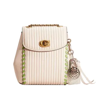 COACH Parker Nappa Leather Backpack Women's Chalk White