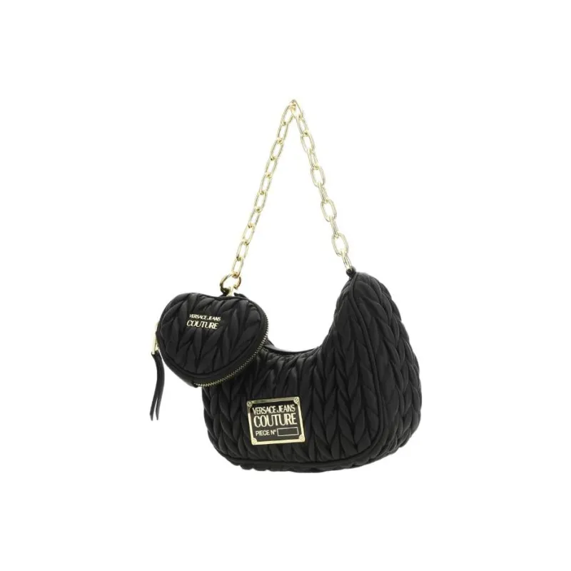 VERSACE JEANS COUTURE Polyester Coin Purse Handbag, Shoulder Bag Women's Black-6