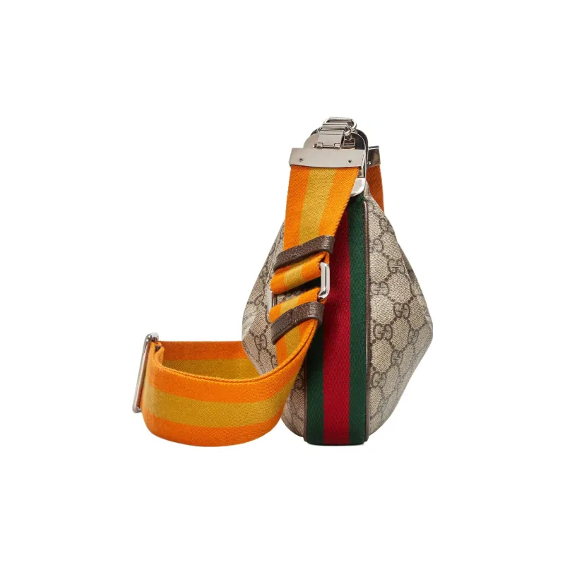GUCCI Attache Canvas Leather Trim Dumpling Bag Handbag, Crossbody Bag, Shoulder Bag Women's-3