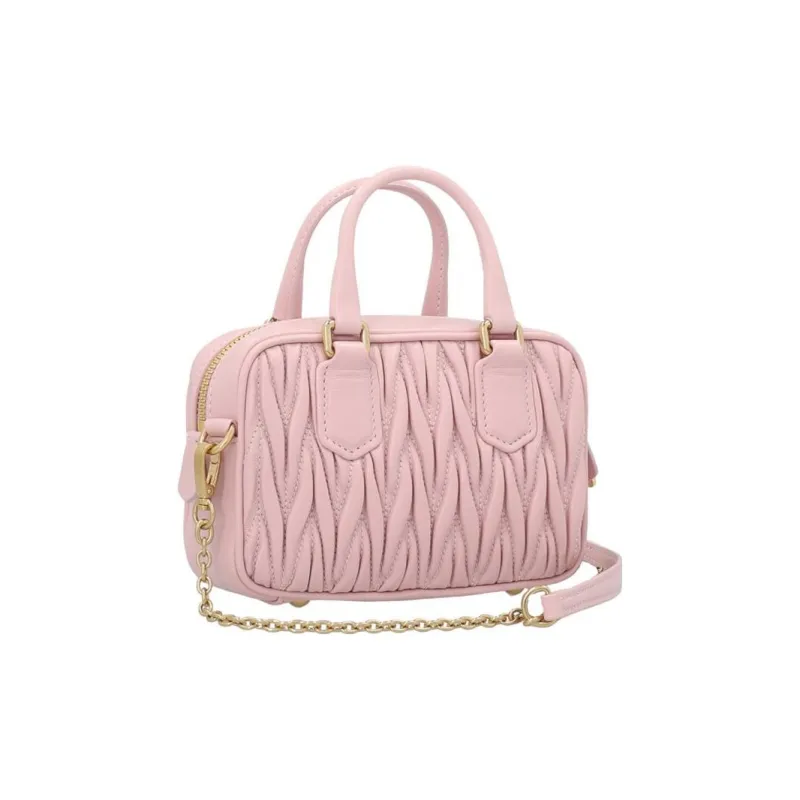 MIU MIU Arcadie Collection Matelassé Nappa Leather One Shoulder Handbag Regular Women's Pink-1
