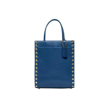 COACH Cashin Cow Leather Tote Bag, Shopping Bag, Handbag, Shoulder Bag, Crossbody Bag Mini Women's Blue