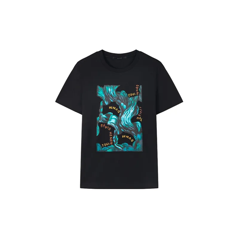 DAVID NAMAN FW22 Straight T Shirt Men's Black-0