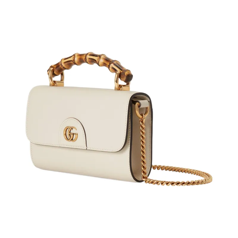 GUCCI Diana Leather Small Square Bag, Handbag, Shoulder Bag, Crossbody Bag Mini Women's White-1