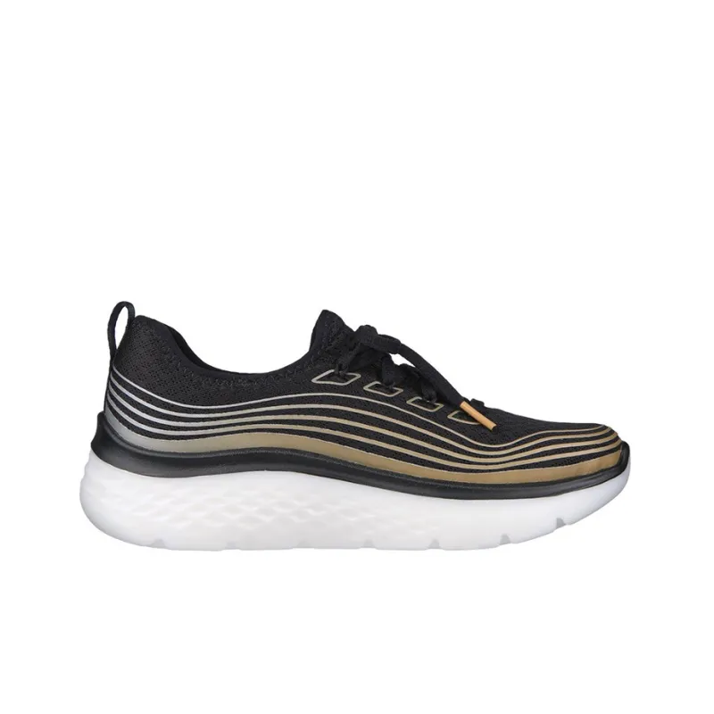 Skechers Go Walk Hyper Burst -Valar Cushioning Anti-Slip And Wear-Resistant Low-Top Casual Shoes Women's Black Gold-1