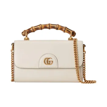 GUCCI Diana Leather Small Square Bag, Handbag, Shoulder Bag, Crossbody Bag Mini Women's White