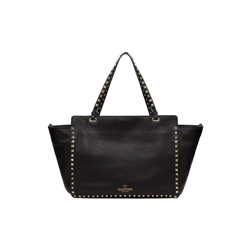 Valentino ROCKSTUD Grain Calfskin Handbag, Shoulder Bag, Crossbody Bag, Handbag Medium Size Women's Black-3