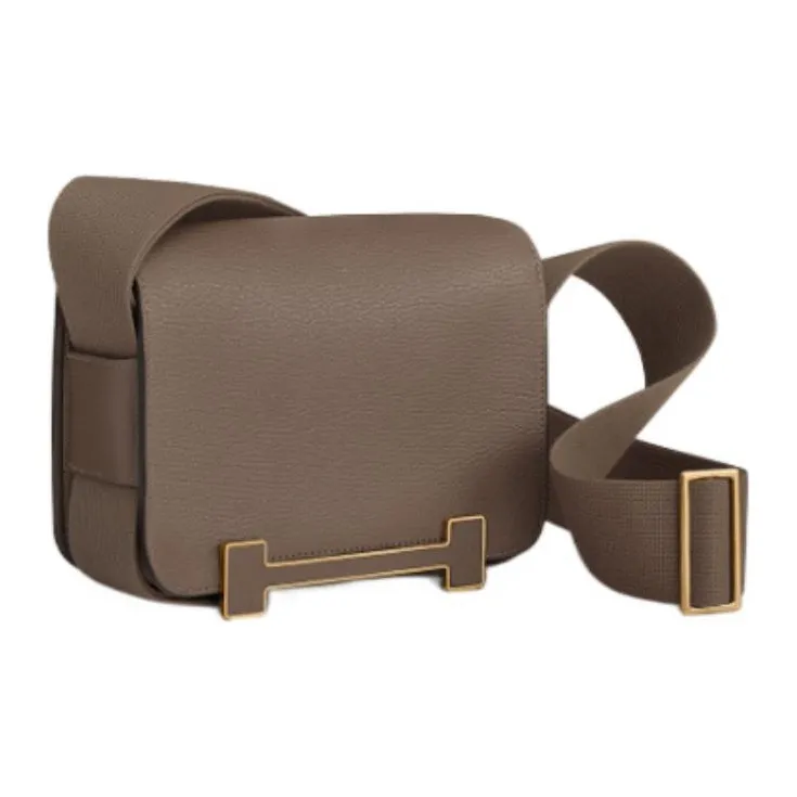 HERMES Geta Goatskin Wooden Sandal Bag, Crossbody Bag, Shoulder Bag Women's Elephant Gray-3