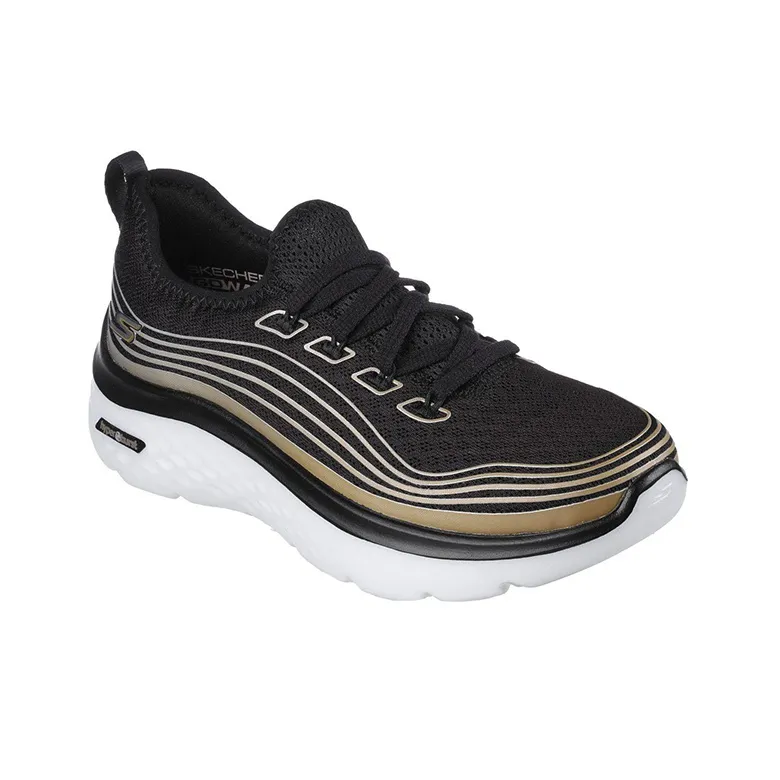 Skechers Go Walk Hyper Burst -Valar Cushioning Anti-Slip And Wear-Resistant Low-Top Casual Shoes Women's Black Gold-2