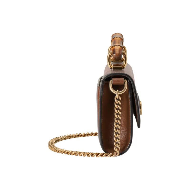 GUCCI Diana Leather Small Square Bag Handbag Shoulder Bag Crossbody Bag Women's Brown-6