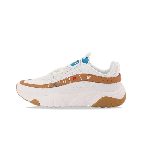 Erke Tennis Shoes Men Low-Top Ivory/Tech Blue