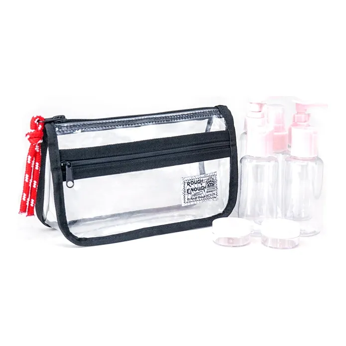 Rough Enough PVC Pen Pouch, Storage Bag, Makeup Bag, Organizing Bag, Toiletry Bag Regular Unisex Black Frame-2
