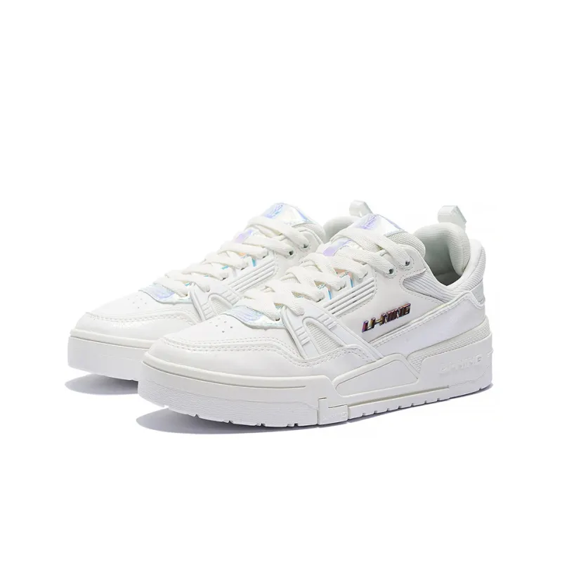 LiNing 001 BTC BTC Low-Top Skateboard Shoes Women's White Blue-2