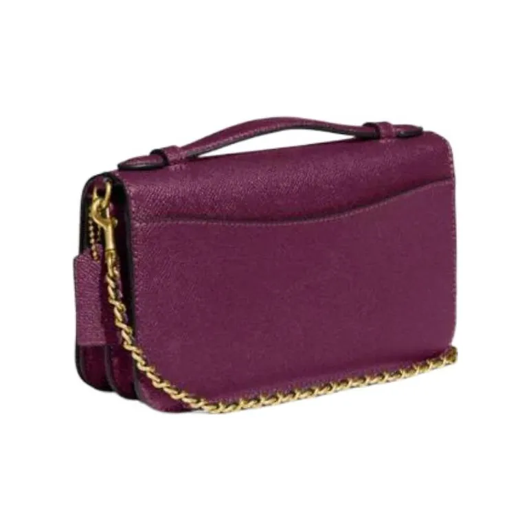 COACH Bea Cross-Stitch Leather Handbag Shoulder Bag Crossbody Bag Small Size Women's Berry Purple-1