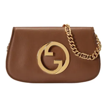 GUCCI Blondie Leather Chain Shoulder Bag Shoulder Bag Crossbody Bag Women's Dark Brown