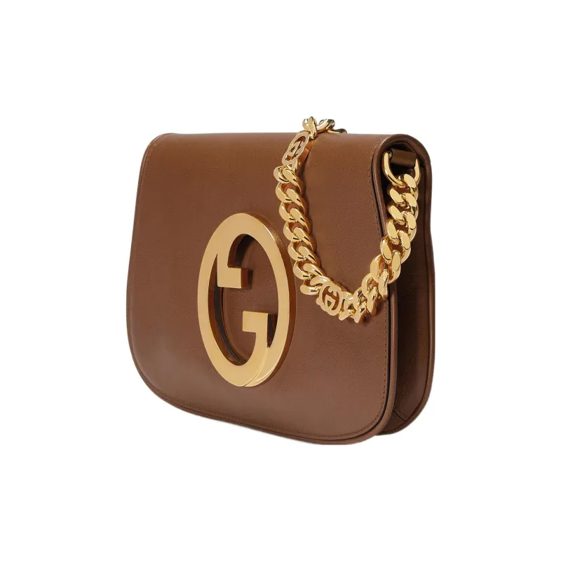 GUCCI Blondie Leather Chain Shoulder Bag Shoulder Bag Crossbody Bag Women's Dark Brown-1