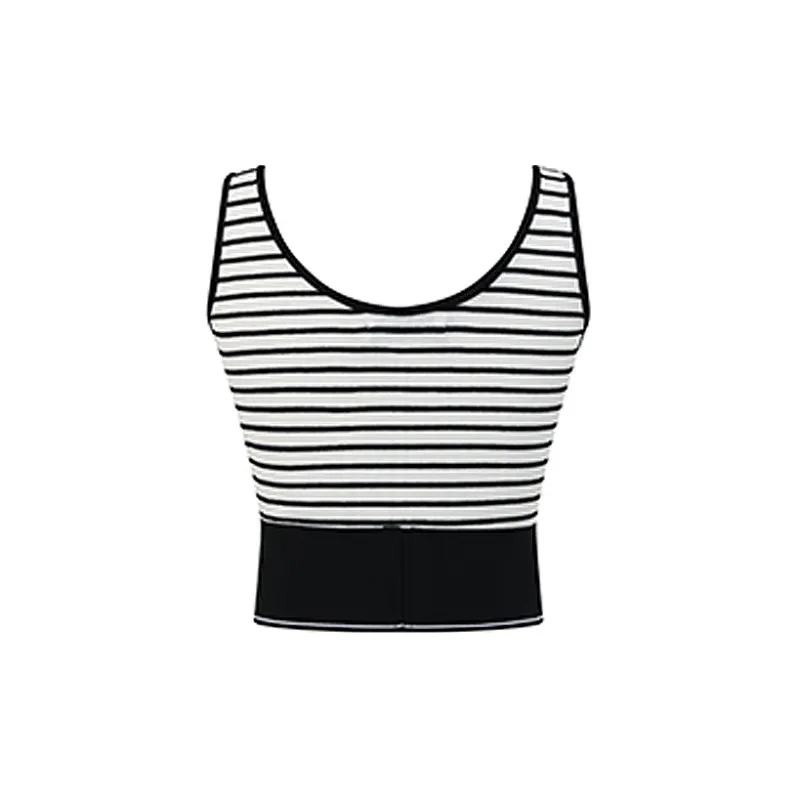MacyMccoy Tank Tops Women's Black White Stripes-1