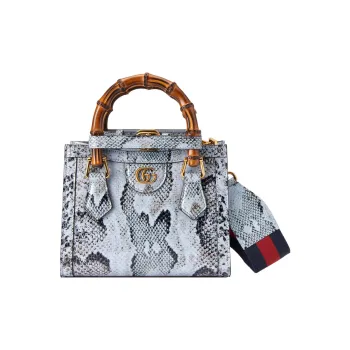 GUCCI Diana Python Skin Tote Bag, Shopping Bag, Crossbody Bag, One Shoulder Handbag Mini Women's Sky Blue