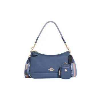 COACH Ellis Fabric Combo Bag, Crossbody Bag, Shoulder Bag Women's Midnight Blue & Black