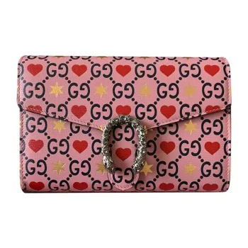 GUCCI Dionysus Leather Shoulder Bag Crossbody Bag Mini Women's Pink