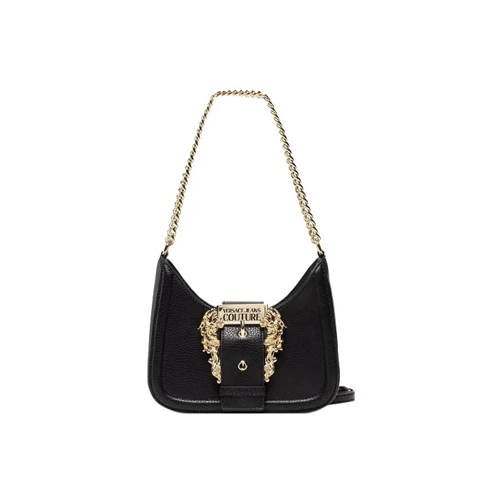 VERSACE JEANS COUTURE Leather Shoulder Bag, Handbag, Shoulder Bag Women's Black-1