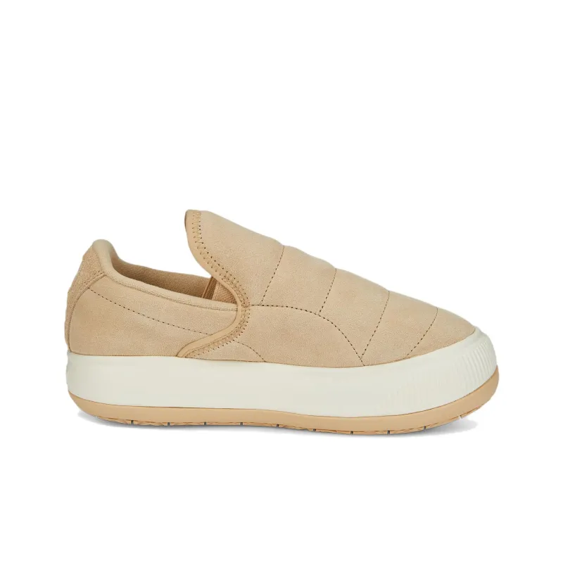 PUMA Suede Mayu Slip-On Farmstrip Low-Top Skateboard Shoes Women's Light Brown-1