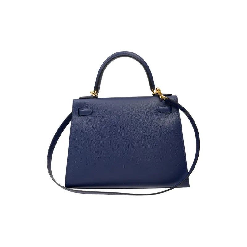 HERMES Kelly Epsom Leather Kelly Bag Shoulder Bag Crossbody Bag Handbag Women's 73 Bleu Saphir Sapphire Blue-3