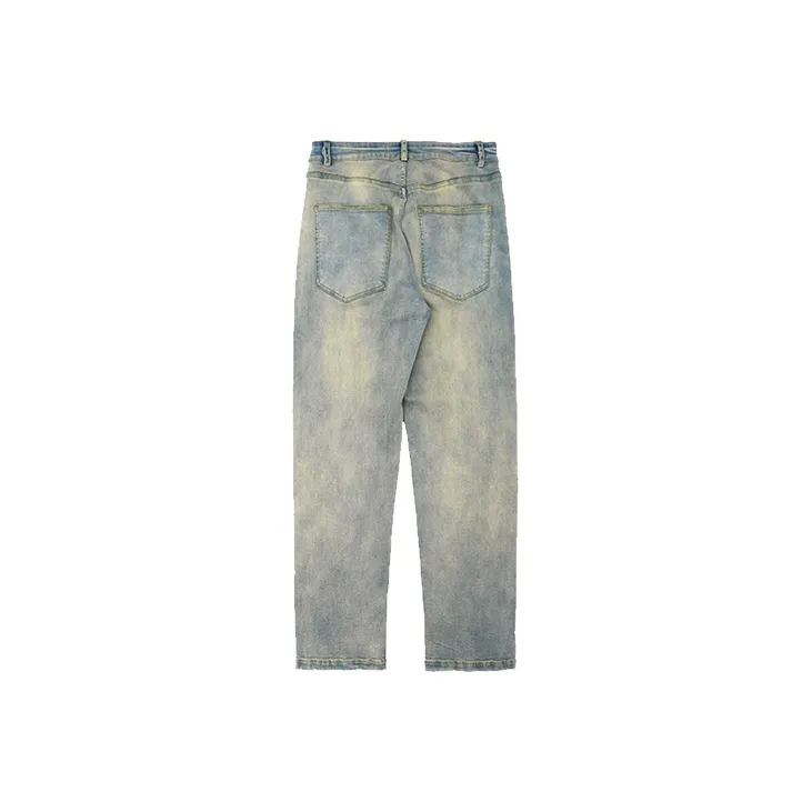 BENMYSHOWER Straight Jeans Unisex Yellow Mud-1