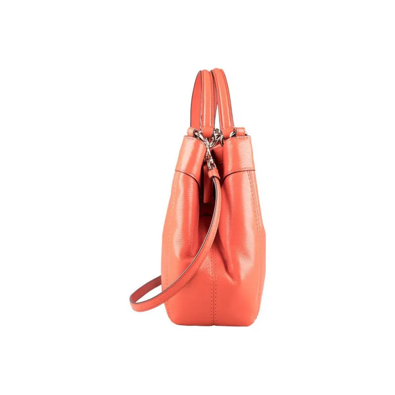 COACH Lexy Litchi Grain Leather Handbag Shoulder Bag Crossbody Bag Women's Orange-2