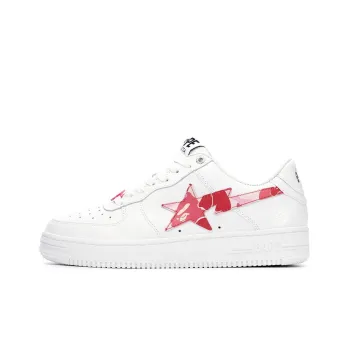 A BATHING APE ABC Camo BAPE STA Stylish Skateboarding Shoes Women's White/Pink Camouflage