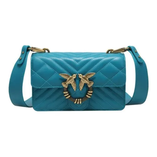 PINKO SIMPLY Cow Leather Flying Bird Swallow Bag Shoulder Bag Crossbody Bag Mini Women's Lake Blue
