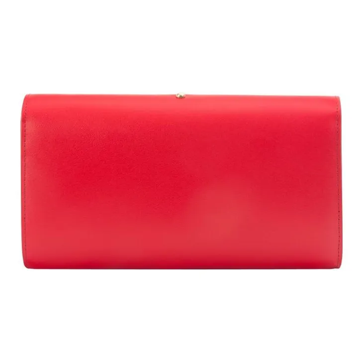 PINKO BLOCH Cow Leather Flying Bird Swallow Bag Shoulder Bag Crossbody Bag Mini Women's Red-2
