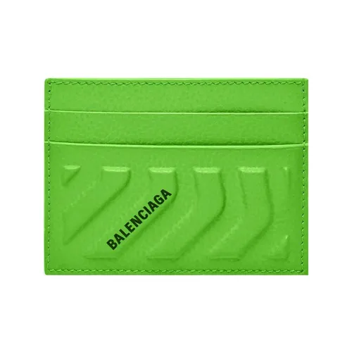 Balenciaga Car 4 Card Slots 1 Bill Compartment Card Holder Bright Green/Black