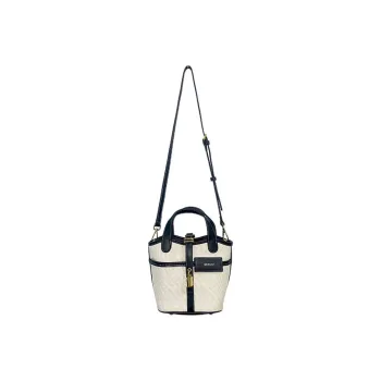 Mosiliri Canvas Canvas Bag Bucket Bag Basket Bag Handbag Shoulder Bag Crossbody Bag Small Size Women's White/Black