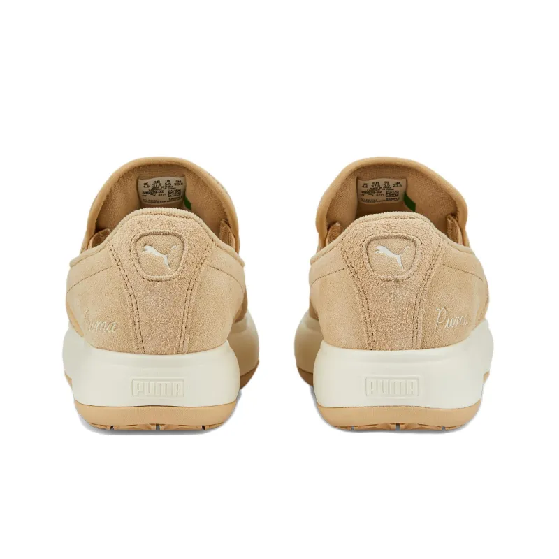 PUMA Suede Mayu Slip-On Farmstrip Low-Top Skateboard Shoes Women's Light Brown-4