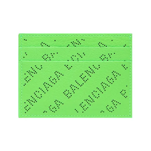 Balenciaga Cash Cow Leather Patchwork With Sheepskin Card Clip Card Holder Men's Green