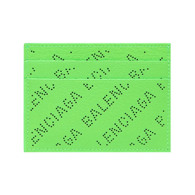 Balenciaga Cash Cow Leather Patchwork With Sheepskin Card Clip Card Holder Men's Green-0