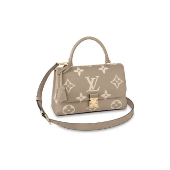 LOUIS VUITTON Madeleine Embossed Grained Cow Leather Shoulder Bag Crossbody Bag Handbag Medium Size Women's Brown