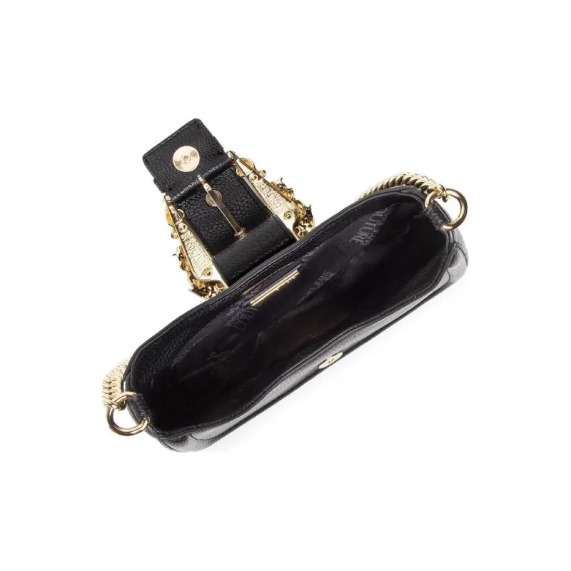 VERSACE JEANS COUTURE Leather Shoulder Bag, Handbag, Shoulder Bag Women's Black-4