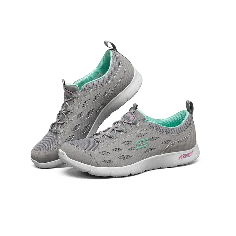 Skechers Gratis Anti-Slip Wear-Resistant Breathable Lightweight Low-Top Casual Shoes Women's Gray Green-3