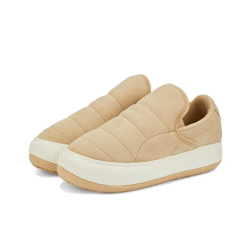 PUMA Suede Mayu Slip-On Farmstrip Low-Top Skateboard Shoes Women's Light Brown-2