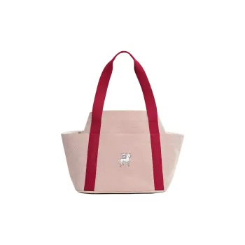 HERMES Cabriole Napp Canvas Cotton Tote Bag Shopping Bag Shoulder Bag Handbag Women's Terracotta Red Clay Color