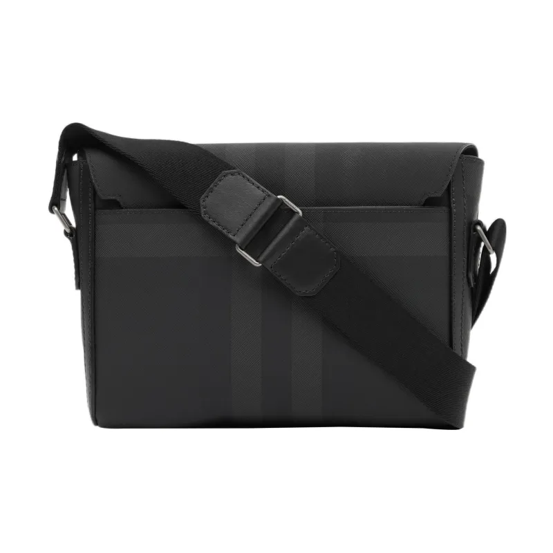 Burberry Cow Leather With Cotton Messenger Bag Crossbody Bag Shoulder Bag Men's Charcoal Gray-3