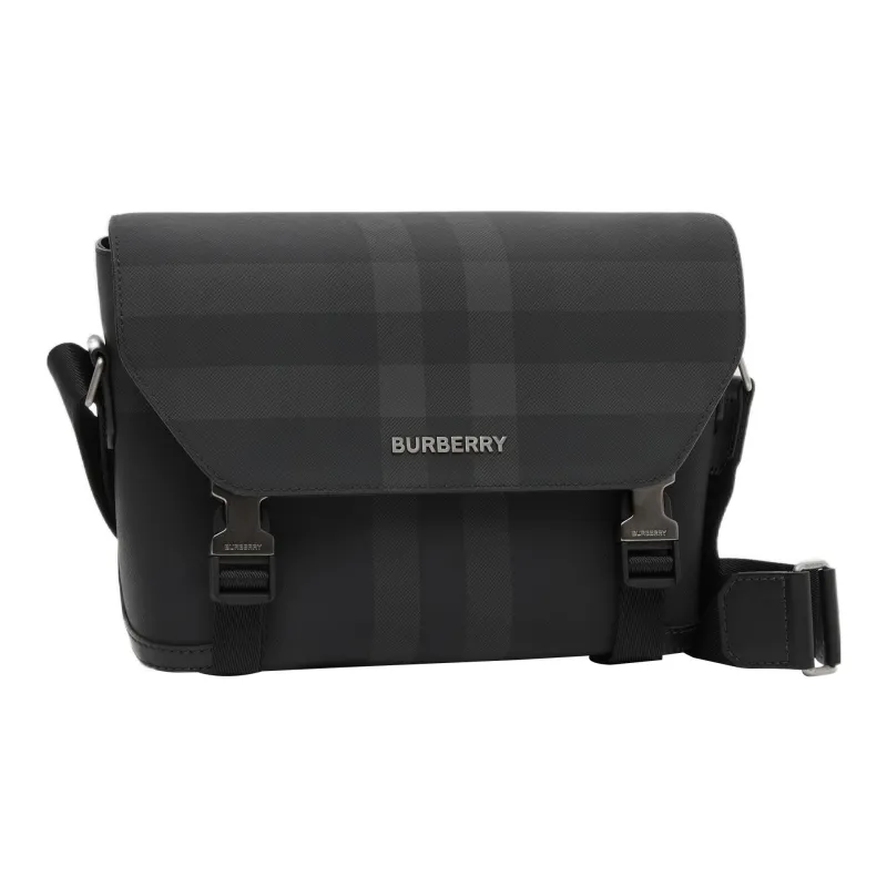 Burberry Cow Leather With Cotton Messenger Bag Crossbody Bag Shoulder Bag Men's Charcoal Gray-2