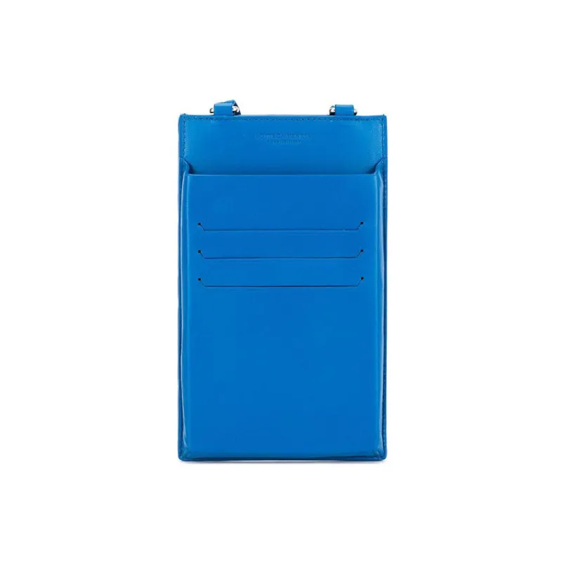 Bottega Veneta Leather Card Holder Men's Blue-1
