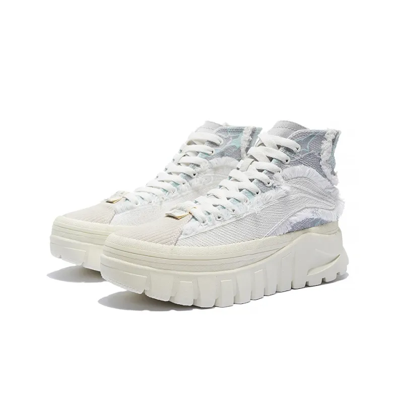 LiNing Wave Casual Shoes Women's High Top Ice Clear Blue/Microcrystalline Gray/Ivory-2