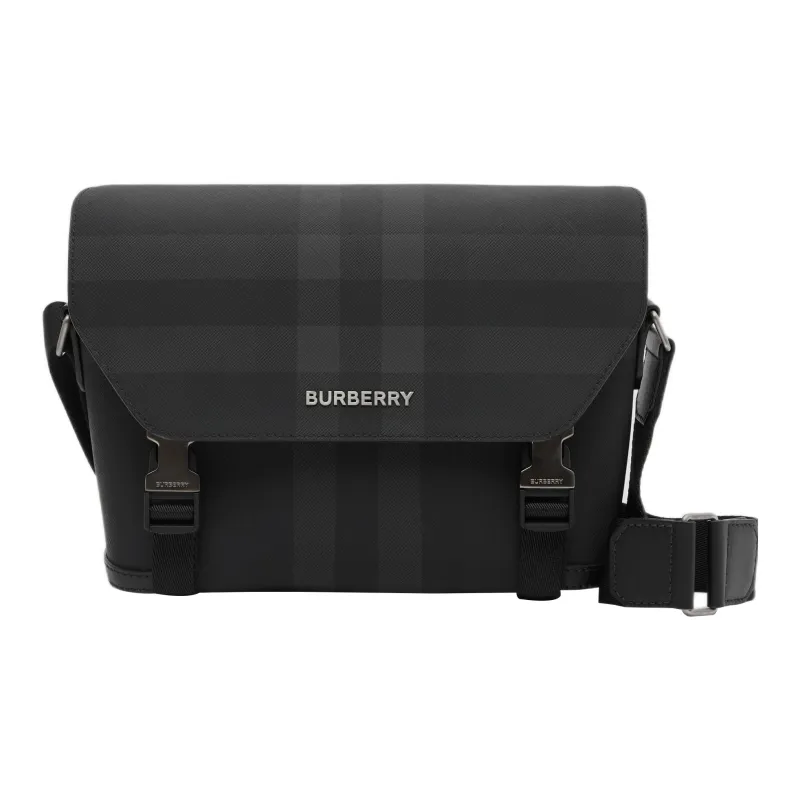 Burberry Cow Leather With Cotton Messenger Bag Crossbody Bag Shoulder Bag Men's Charcoal Gray-0